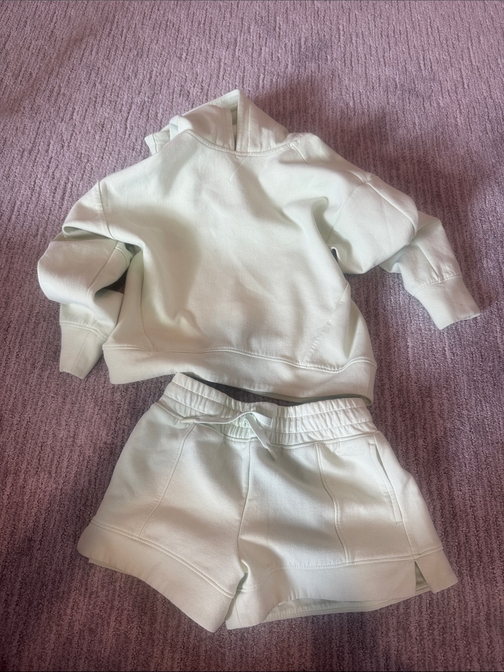 Light Lime Green Hoodie & Shorts Set